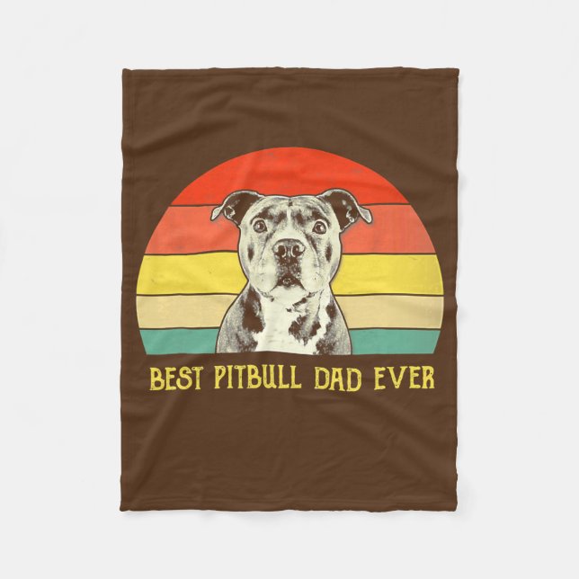 Best Pitbull Dad Ever Pitbull Dog Lovers Fathers Fleecefilt (Framsidan)