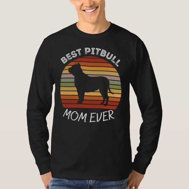 Best Pitbull Mamma någonsin med Sunset Retro-Vinta T Shirt (Framsida)