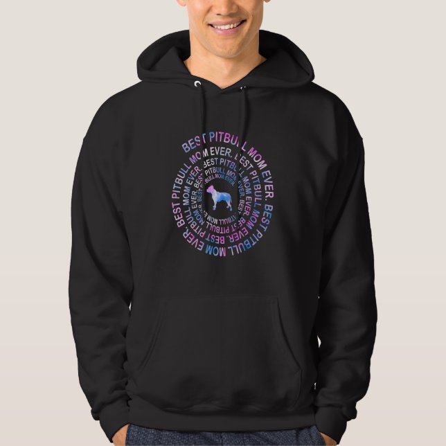 Best Pitbull Mom Ever Tie Dye Spiral Dog Hoodie (Framsida)
