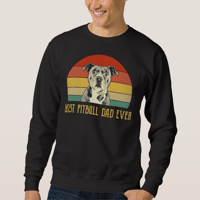 Best Pitbull Pappa All Pitbull Hundälskare Far D Lång Ärmad Tröja (Framsida)