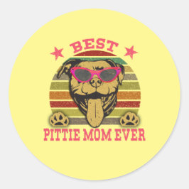 Best Pittie Mamma All Pitbull Älskare Sticker Runt Klistermärke