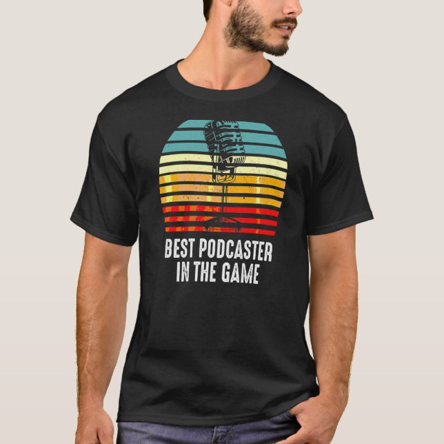 Best Podcaster Podcasting Interview Radio Innehåll T Shirt (Framsida)