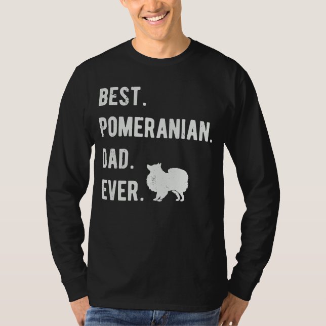 Best Pomeranian Dad Ever  Mens Pom Dogs  Dad T Shirt (Framsida)