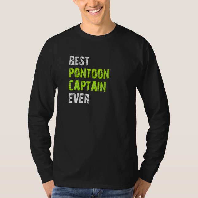 Best Pontoon Captain Ever Pontoon Boat Party Vinta T Shirt (Framsida)