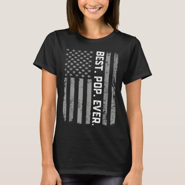 Best Pop Ever Vintage American Flag T Shirt (Framsida)