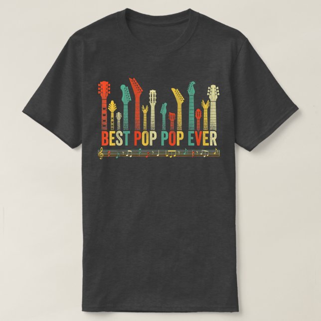Best Pop Pop Ever Guitar Lover Funny Guitarist Fat T Shirt (Design framsida)