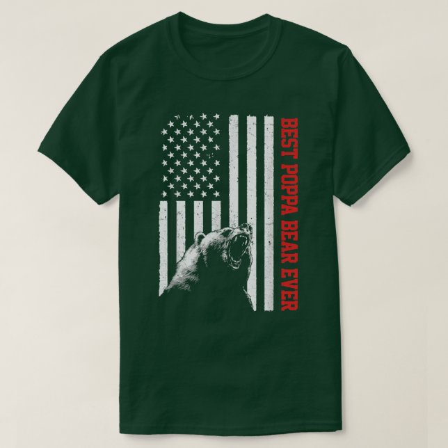 Best Poppa Bear AldriFörenta staterna Amerikanska  T Shirt (Design framsida)