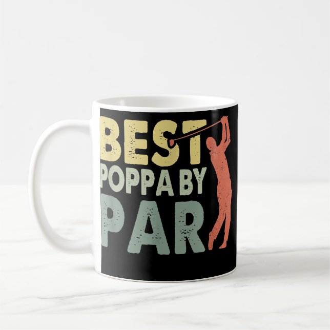 Best poppa by Par Fars dag Golf Gift Grandpa  Kaffemugg (Vänster)