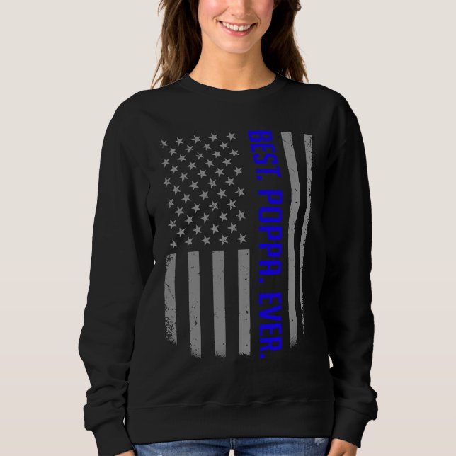 Best Poppa Ever US American Flag   For Father's Da T Shirt (Framsida)