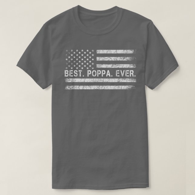 Best Poppa någonsin America Flagga Gift För manar  T Shirt (Design framsida)