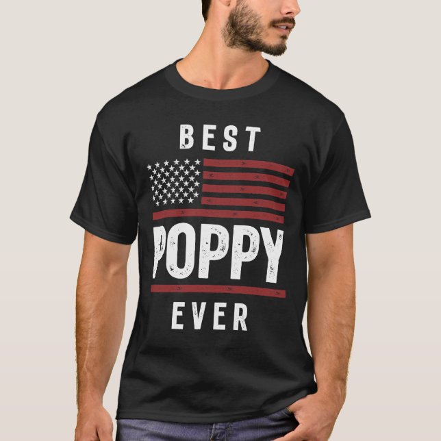 Best Poppy All American Flagga USA flagga Gift T Shirt (Framsida)
