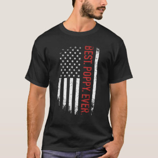 Best poppy ever us american flag vintage for fathe t shirt