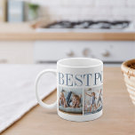 Best Pops, 4 Photo Collage Grandpa Kaffemugg<br><div class="desc">Skapa en söt keepy för en älskad farfar i Fars dag eller morföräldradagen med den här enkla designen som innehåller fyra av dina favoritfoton. "Best Pops nånsin" visas överst i blå nyans.</div>