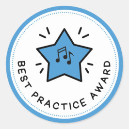 Best Practice Award Musik noter Blue Teacher Runt Klistermärke