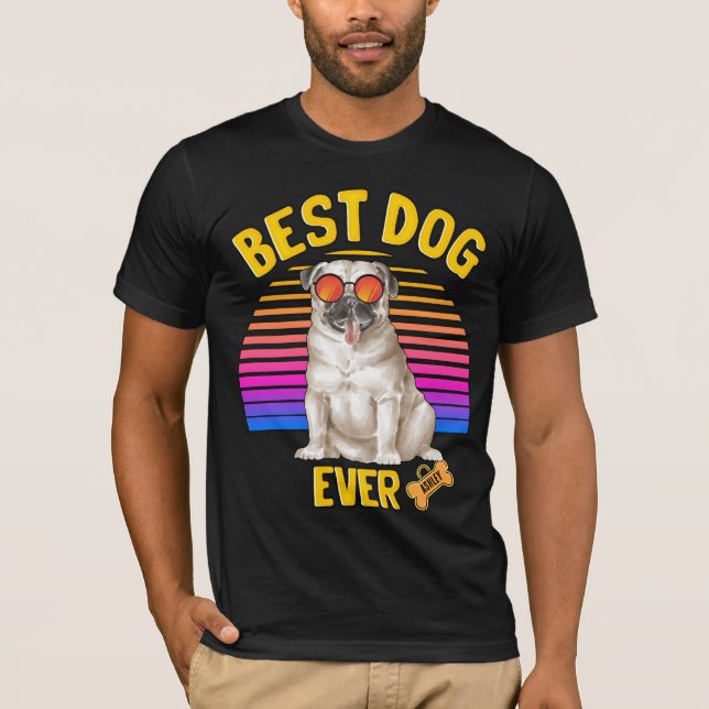 Best Pug Hund någonsin Retro T Shirt (Framsida)