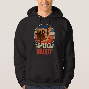 Best Pug Pappa någonsin Kärlek Doggies Retro Vinta Hoodie