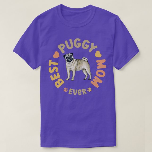Best Puggy Mamma någonsin T Shirt (Design framsida)