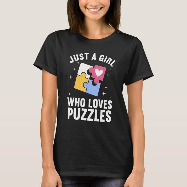 Best Puzzle Art for Women Girls Jigszawa Biet Puzz T Shirt (Framsida)
