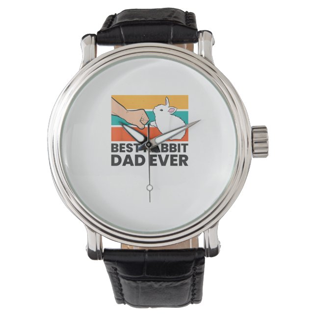 Best Rabbit Pappa någonsin Funny Rabbit Far Rabbit Armbandsur (Framsida)