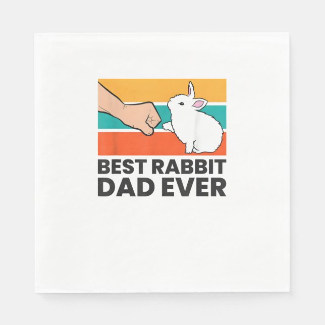Best Rabbit Pappa någonsin Funny Rabbit Far Rabbit Pappersservett (Framsidan)