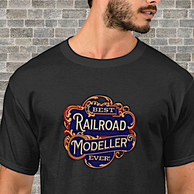 Best Railroad Modeler någonsin på Black T-Shirt (Skapare uppladdad)