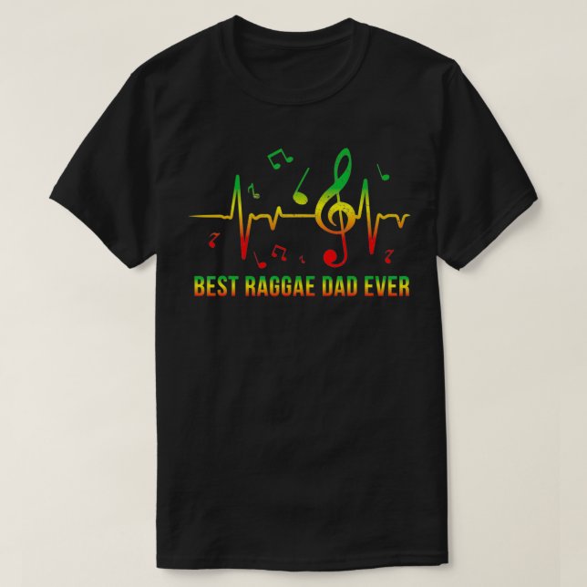 Best Reggae Dad Gift Cool Rasta Jamaica Music Symb T Shirt (Design framsida)