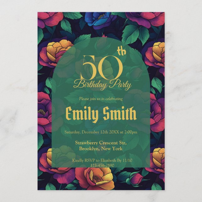 Best Rose Floral Boho Birthday Inbjudningar (Framsida)