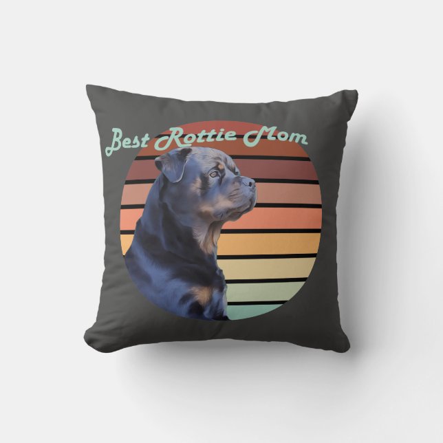 Best Rottie Mamma Retro Kudde (Framsida)