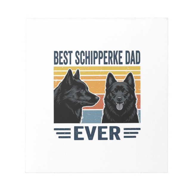 Best Schipperke Dad Ever Retro Dog Vector Design_1 Anteckningsblock (Framsida)