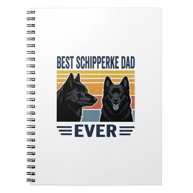 Best Schipperke Dad Ever Retro Dog Vector Design_1 Anteckningsbok (Framsidan)