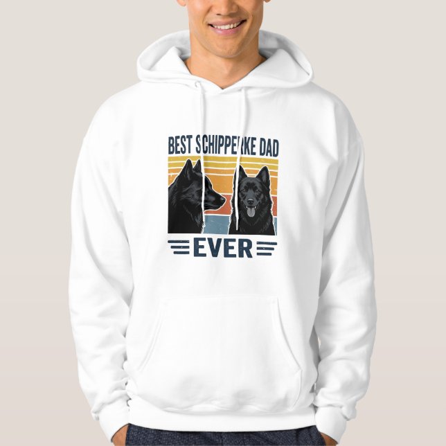 Best Schipperke Dad Ever Retro Dog Vector Design_1 Hoodie (Framsida)