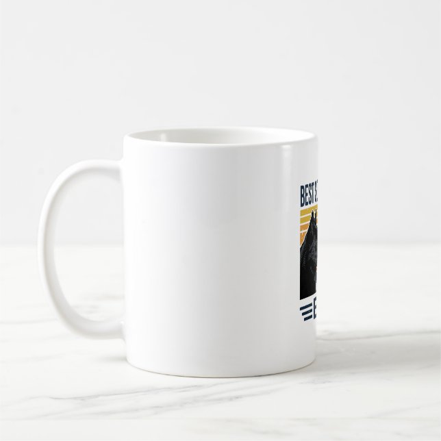 Best Schipperke Dad Ever Retro Dog Vector Design_1 Kaffemugg (Vänster)