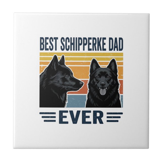 Best Schipperke Dad Ever Retro Dog Vector Design_1 Kakelplatta (Framsidan)
