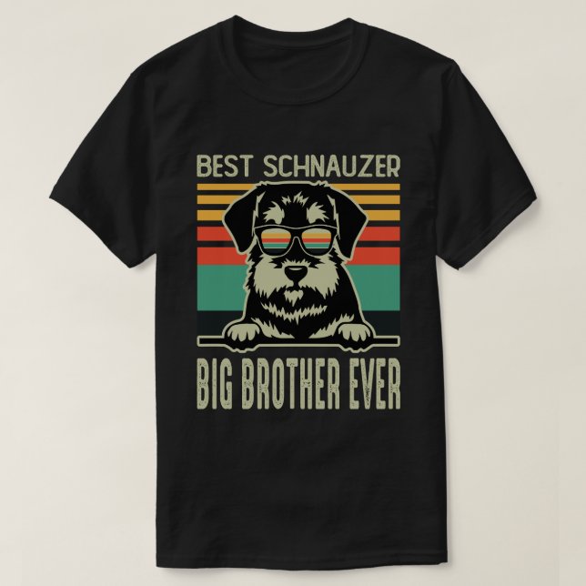 Best Schnauzer BIG BROTHER EVER Vintage T Shirt (Design framsida)