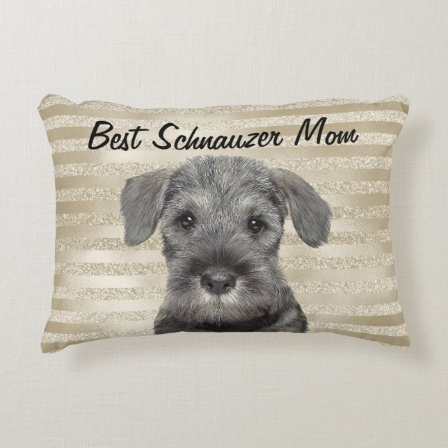 Best Schnauzer Mamma accent Pillow Prydnadskudde (Framsidan)