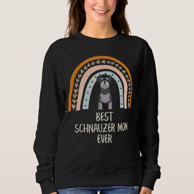 Best Schnauzer Mamma Aldrig Hund Boho Rainbow T Shirt (Framsida)