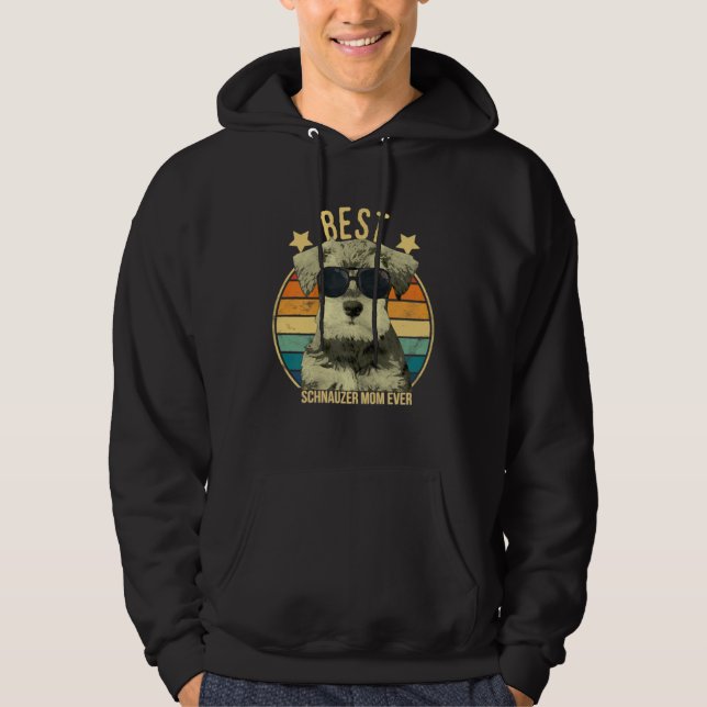 Best Schnauzer Mom Ever Retro Hoodie (Framsida)