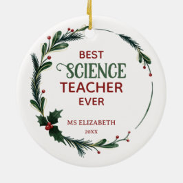 Best Science Teacher Typography-julkrans Julgransprydnad Keramik