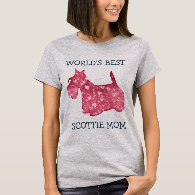 Best Scottie Hund Mamma Heart T Shirt (Framsida)