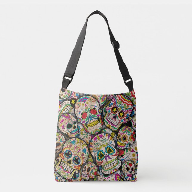 Best Selling Sugar Skull Mönster Axelväska (Framsida)