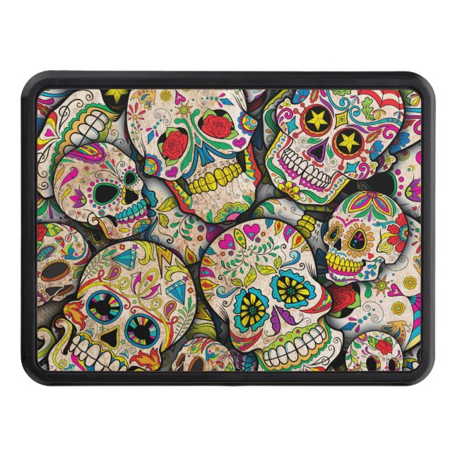 Best Selling Sugar Skull Mönster Dragkroksskydd (Framsidan)