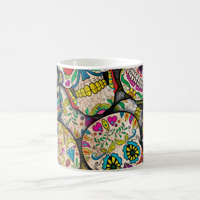 Best Selling Sugar Skull Mönster Kaffemugg (Center)