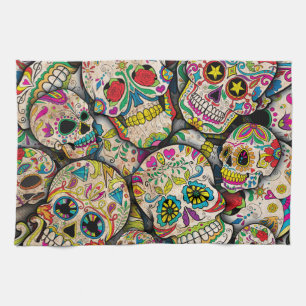 Best Selling Sugar Skull Mönster Kökshandduk