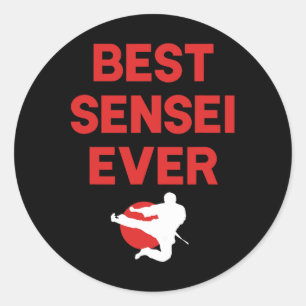 Best Sensei ever Karate Judo Tae Kwon Do Apparel Runt Klistermärke