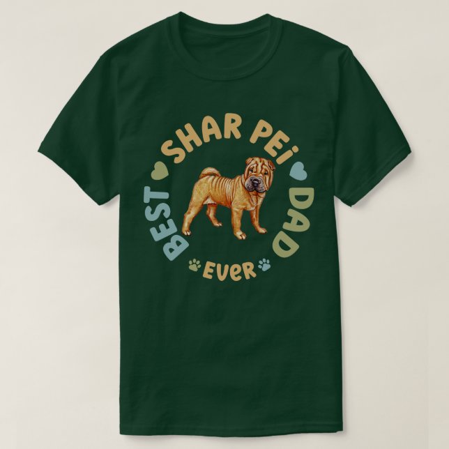 Best Shar Pei Pappa någonsin T Shirt (Design framsida)