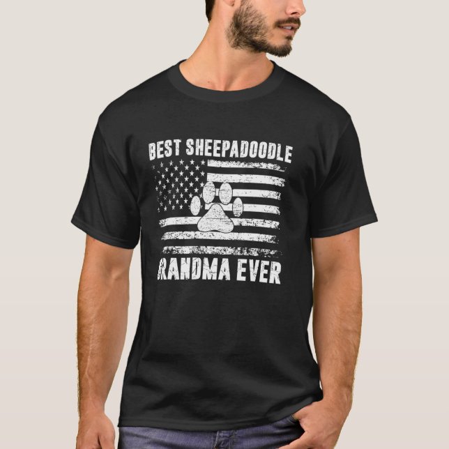 Best Sheepadoodle Grandma nånsin Sheepadoodle T Shirt (Framsida)