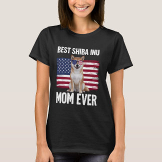 Best Shiba Inu Mamma, 4:e juli Patriotic Hund T Shirt