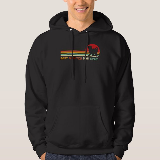 Best Shih Tzu Pappa någonsin Retro Shih Tzu Hundäg Hoodie (Framsida)