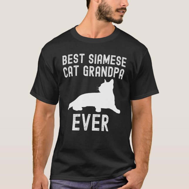 Best Siamese Cat Grandpa Ever Father Day T Shirt (Framsida)
