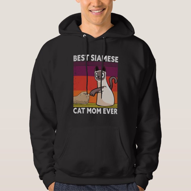 Best Siamese Cat Mom Ever  Cat Hoodie (Framsida)